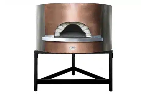 Four à pizza pro Virtus Group Four à Pizza à Bois avec Façade en Cuivre, Sole ø 1100 mm, Différentes Capacité de Pizzas Virtus 