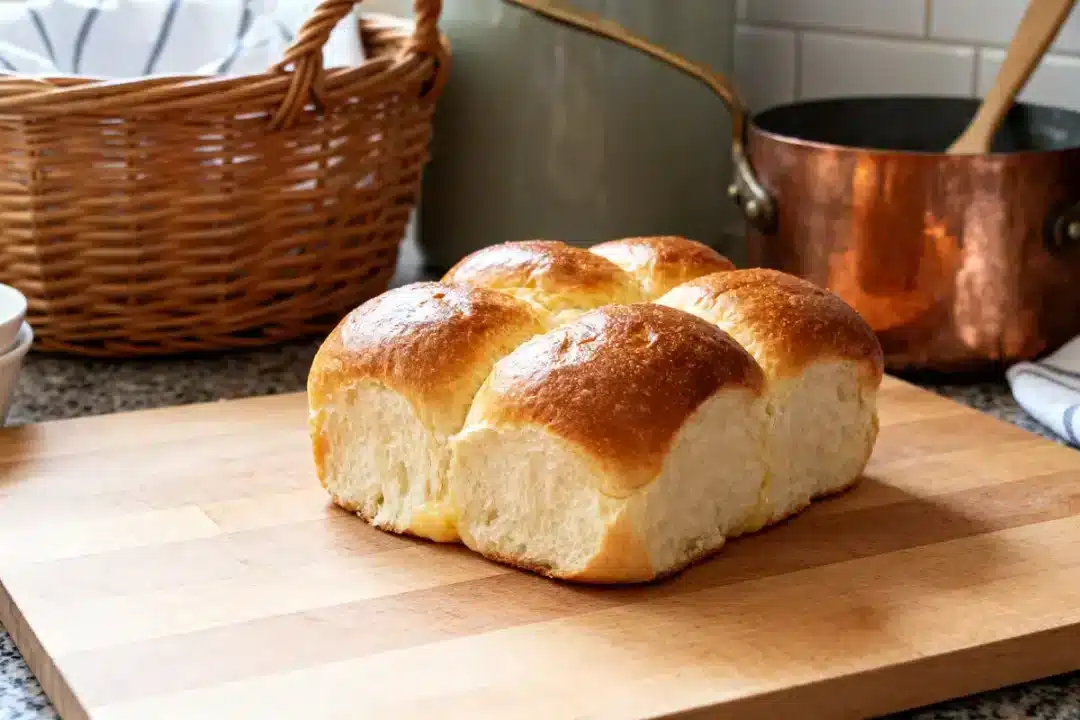 Brioche dorée posée sur une table, parfaite pour Monsieur Cuisine