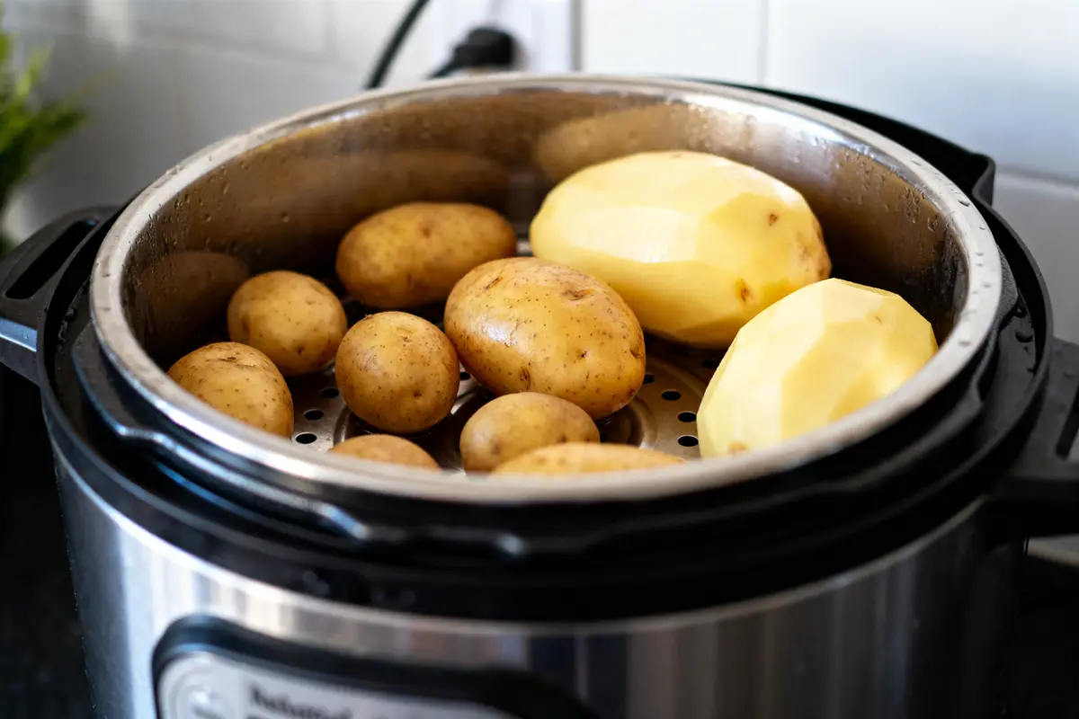 Pommes de terre dans cocotte-minute pour cuisson de pomme de terre en cocotte-minute rapide